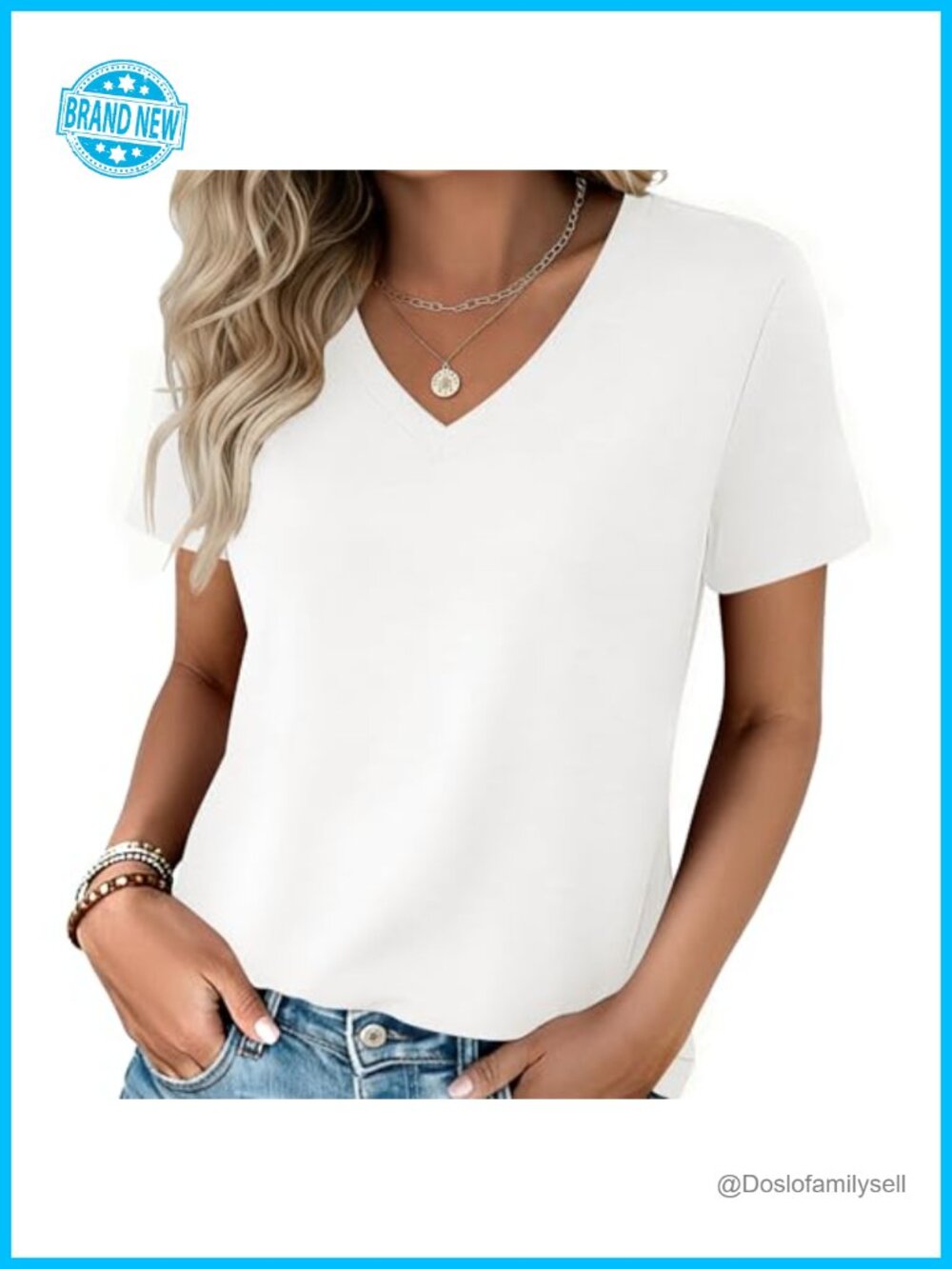 Zeagoo Womens V-Neck Short Sleeve T-Shirt Casual Summer Top